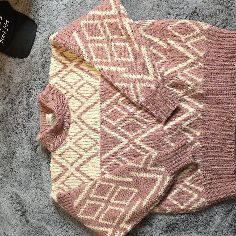 Vintage Hilda Ltd Icelandic Mauve pink Wool oversized for layering size S